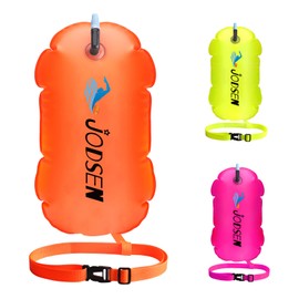 Swim Buoy,Outdoor Float,Inflatable Buoy,Tow Air Float Suit,for Open Water Swimming Sports Snorkeling Triathletes Racing Training Accessories, Bubble Highly Visible (Orange)