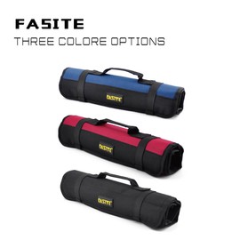 FASITE Tool Roll Organizer - 35 Pockets Roll Up Bag Wrench/Pliers Pouch for Craftwork Handyman Electrician Plumber Mechanic, Blue