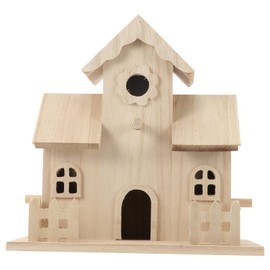 VILLCASE Bird House Unpainted Wooden Birdhouses Natural Unfinished Wood Birdhouse to Paint Mini Bird Feeder Houses to Decorate for DIY Crafts, Indoor Outdoor Bird House