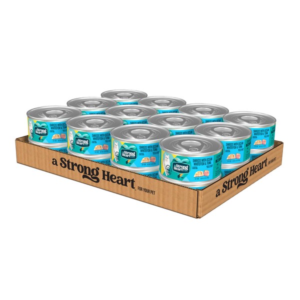 A Strong Heart Canned Wet Cat Food, Shreds with Ocean