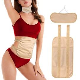 Castor Oil Pack Wrap, Reusable and Washable Organic Cotton Castor Oil Wrap Waist and Neck, with Adjustable Straps for Liver, Stomach, Constipation, Comfortable Fit for Women and Men (Without Oil)