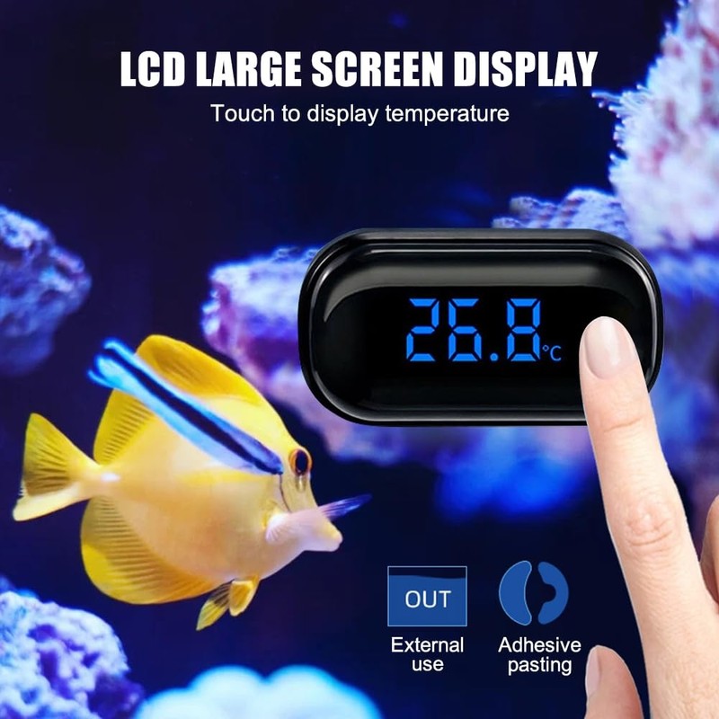 Aquarium Thermometer, High Precision Digital Aquarium Thermometer with Touchscreen and