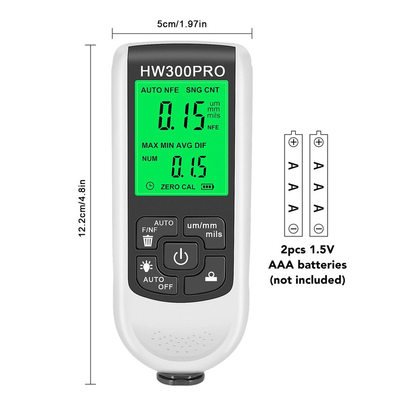 Digital Coating Thickness Gauge High Accuracy Anti Slip Paint Mil