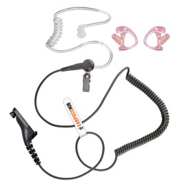 Listen Only Covert Earpiece with Earmoulds Compatible with Motorola Multi Pin DP3400 DP3401 DP3600 DP3601 DP4400 DP4600 DP4800 DP4801 XIRP8200 Two Way Radio