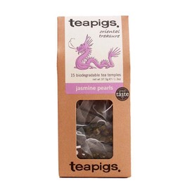 Tea Pigs Jasmine Pearls Tea Bags Made with Whole Leaves, Pack of 15