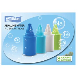 Alkaline Water Replacement Filter 3 Pieces - Pioneer in the Market WellBlue Compatible with many Brands (Light Blue)