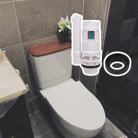 Yibuy White 7.3inch Height Water Tank Dual Flush Fill Toilet Cistern Inlet Drain Valve Split Repair Flush Cistern