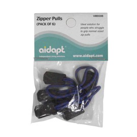 Aidapt Set of 6 Easier to Grasp Zipper Pulls for use with Coats, Jackets, Tents, Rucksacks