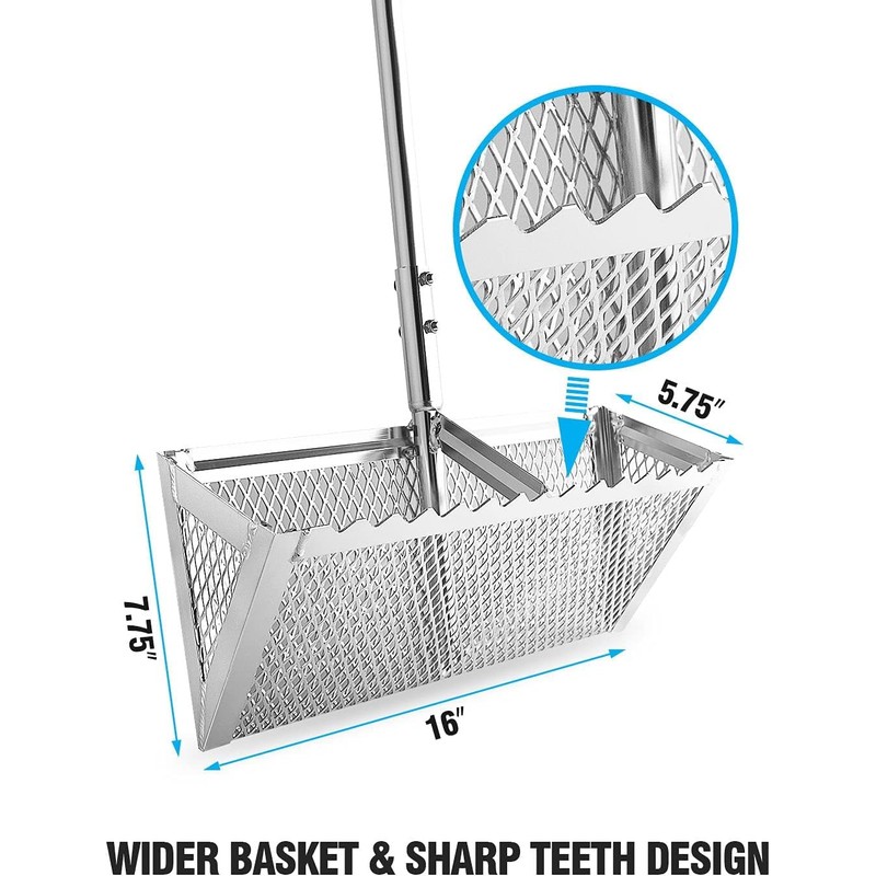 Exact Design Sand Flea Rake,16-Inches Wide Basket, 52” Long Strong