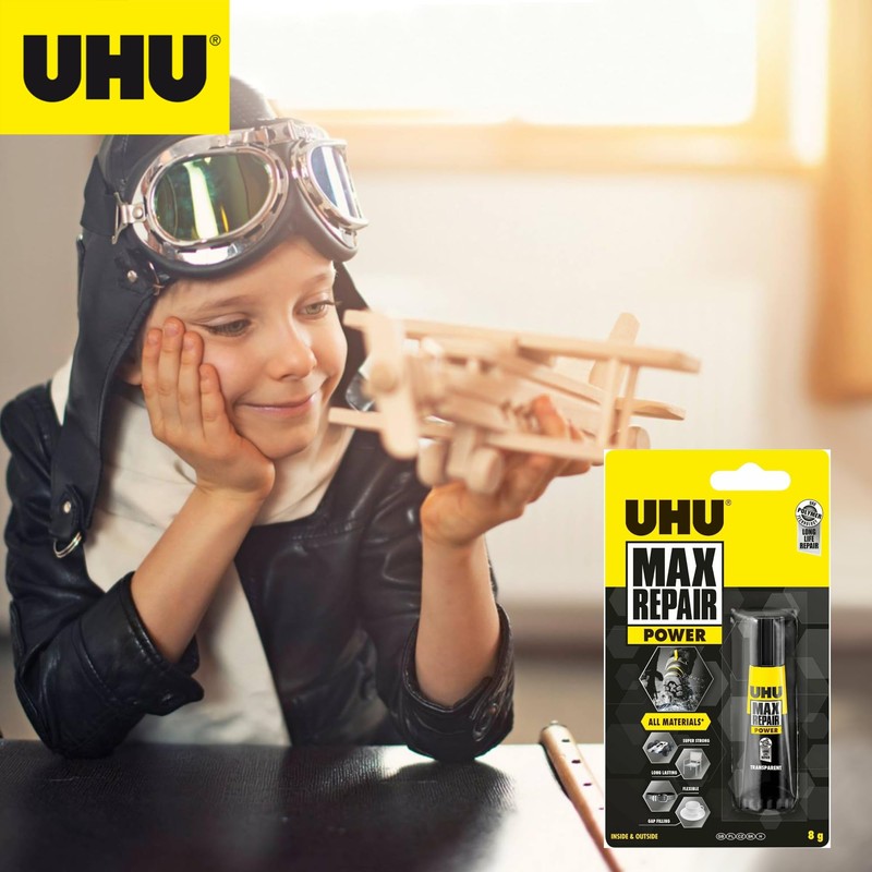 UHU Max Repair Power Adhesive - Clear, 0.28 Ounce, All