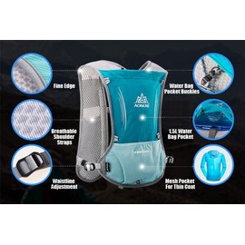 AONIJIE 5L Outdoor Sport Multifunctional Camping Backpack Cycling Running Climbing Hiking Vest Pack with 1 * 500ML Water Bottle (Black)