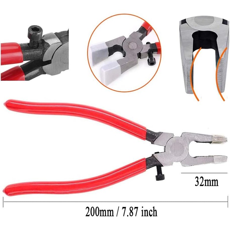 2Pcs Glass Cutting Running Pliers Stained Glasses Grozing Breaking Pliers