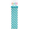 Unique Caribbean Teal Striped Paper Straws, (10 Count) - Eye-Catching