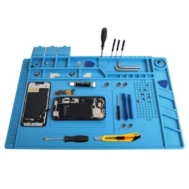 Heat Resistant 932°F Soldering Mat, Large Anti-static Mat, Electronic Repair Desk Mat, Silicone Work Mat, Mat for Mobile Phones, Computers and other Electronic Equipment Repair 17.7'' *11.8 ''