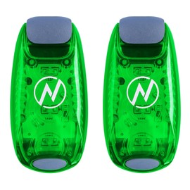 LED Safety Light (2 Pack) - Clip On Strobe/Running Lights for Runners, Dog, Bike, Walking, Boat, Kayak, Stroller and More - High Visibility Accessories for Your Reflective Gear, Bicycle, Green