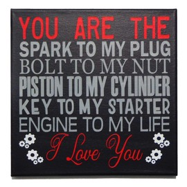 Mechanic Biker Love Sign Canvas Wall Decor Gift