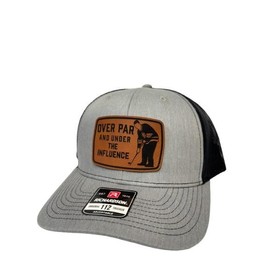 Over Par And Under The Influence Hat, Just Tap It In Golf Hat - Funny Golf Hats For Men - Golf Birthday Gifts For Men - Golfer Gifts For Men - Golf Stocking Stuffers - (Heather Grey)