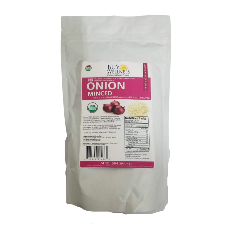 Buy Wellness Onion Minced & Flakes USDA Organic Fresh Dehydrated