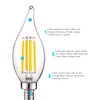LUXRITE Vintage Candelabra LED Bulb 60W Equivalent, 550 Lumens, 4000K