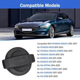 Panwarmoll Radiator Reservoir Cap Compatible With Hyundai Genesis 15-16 G80 17-24 G90 17-22 Sonata 15-19 Nexo 2019-2023 for Kia Cadenza 17-20 K900 19-20 Optima 16-20 Replace 25441B1000 25441-B1000
