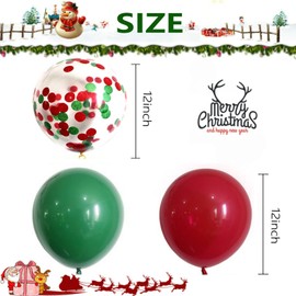 50 Pcs Christmas Balloons Set Confetti Balloons Latex Balloons 12 Inch Red Green Balloons Christmas Balloons Decorations for Christmas Birthday Baby Shower Wedding Supplies