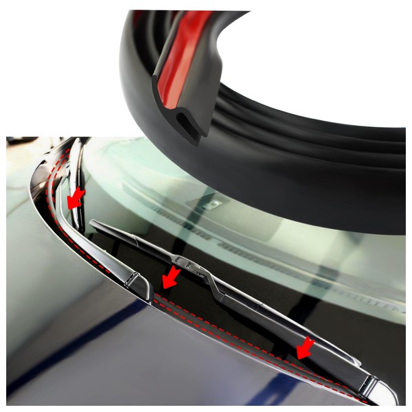 5.6FT H-Shape Windshield Rubber Seal Strip,Windshield Weather Stripping for Front+Rear