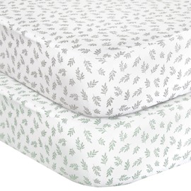 Crib Sheets Fitted for Boys and Girls, 2 Pack Crib Sheet Fits for Standard Crib Mattress, Neutral Toddler Bed Sheets, Lovely Print, 52”X 28”