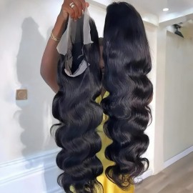 Original Vietnamese Raw Hair Wig 13x4 HD Lace Frontal Deep Wave Bone Straight Wig Glueless Brazilian Human Hair Wigs for Womenstyle: Body Wave, stretched length: 12 inches, Lace Size: hd 5x5 closure wig 180%