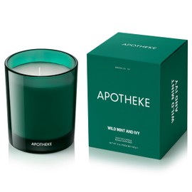 Apotheke Luxury Scented Candles for Home, Wild Mint & Ivy - Petite Aromatherapy Jar Candle with Soy Wax Blend