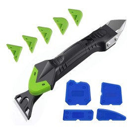 Silikonentferner Werkzeug Set, 4 in 1 Silikonfugenentferner mit Edelstahlkopf & 5 Pads Silikon Abzieher für Küche, Bad, Fliesen, Inkl. Fugenglätter & Ersatzteile, Silikonentferner Werkzeug