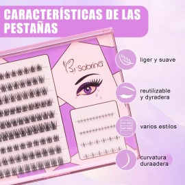 Kit Diy Extensión De Pestañas Autoadhesivas Con Pinzas
