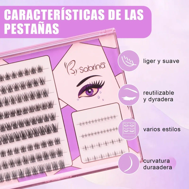 Kit Diy Extensión De Pestañas Autoadhesivas Con Pinzas