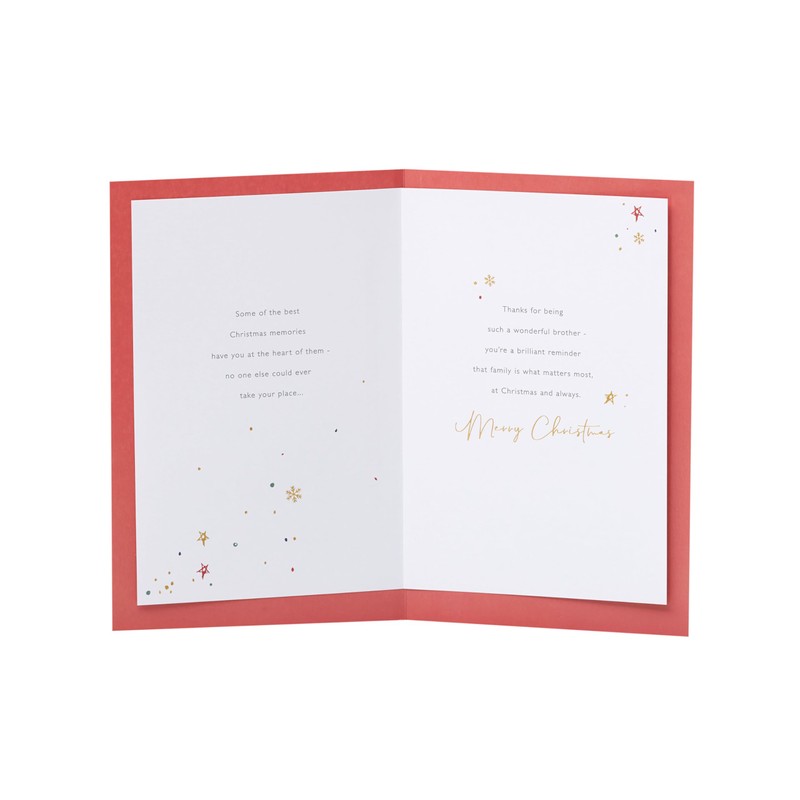 UK Greetings Christmas Card for Brother - Sentimental Design