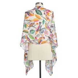 DEMDACO Pastel Colorful Birds Rectangle One Size Silk Fashion Scarf