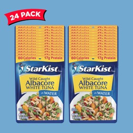 Starkist Albacore White Tuna in Water 24 Pack High Protein Mild Flavor 2.6oz