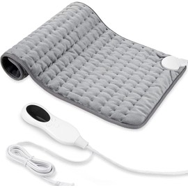 Almohadilla Térmica, Cobijas Eléctricas para Alivio de Dolores de Espalda, Hombros y Cuello, 10 Niveles de Calor y 3 Ajustes de Temporizador con Apagado Automático, Calentamiento Rápido