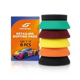 FarTryGo 3 Inch Foam Polishing Pads 6-Pack – Dual-Layer, Heat-Dissipating & Tapered Edge | Hook & Loop Buffing Pads for Cutting, Polishing & Finishing | Tear-Resistant Foam