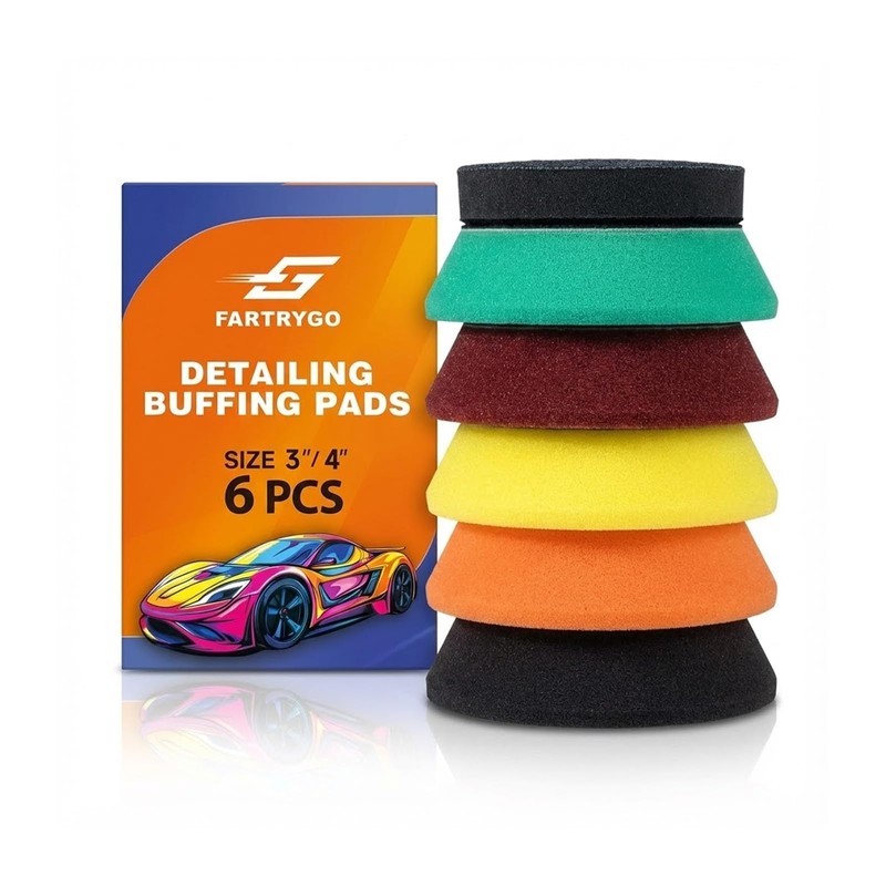 FarTryGo 3 Inch Foam Polishing Pads 6-Pack – Dual-Layer, Heat-Dissipating