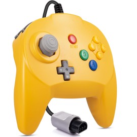 kiwitatá Wired N64 Controller, Retro Mini N64 Game Upgraded Joystick Gamepad Controller for N64 Video Console System Yellow