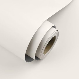 Cream Peel and Stick Wallpaper 15.7"x118" Solid Colour Contact Paper Modern Removable Self-Adhesive Vinyl Wallpaper for Room Walls Shelf Countertops Cabinets