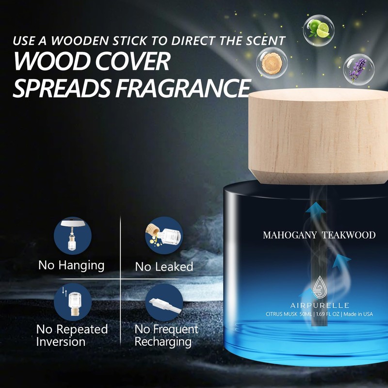 Car Air Freshener Cup Diffuser - Long Lasting Mahogany Teakwood