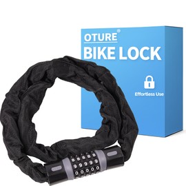 Oture Bike Lock Heavy Duty 5-Digit Resettable Anti-Theft Bicycle Chain Lock 47inch/120cm Length Keyless Bicycle Lock High Security for Bike, Scooter, Moto, Door, Gate Fence
