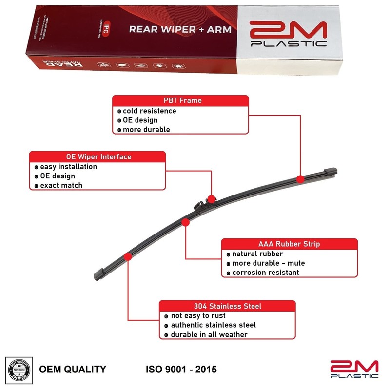 2M PLASTIC Rear Wiper Arm & Blade For Volvo XC40