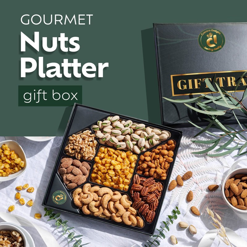 Assorted Nuts Gift Basket - 7 Nut Gift Box with