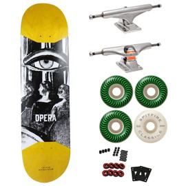 Opera Professional Complete Skateboard Alex Perelson 3rd Eye 8.5" x 32.625" with Independent Trucks, Spitfire Wheels, ABEC 5 Bearings, Hardware, and Griptape - Ready to Assemble