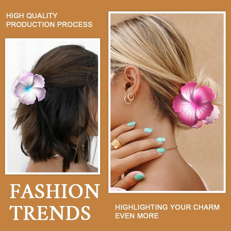 6 Stück Blumen Haarklammer Für Dickes Haar, Starker Halt, Rutschfest,