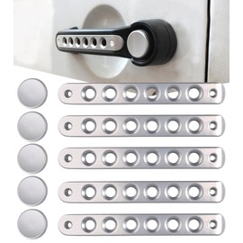 PKEDUO Silver Door Handle Inserts + Push Button Covers Compatible with 2007-2017 Wrangler JK Sahara Rubicon 4-Door(NOT for 2018+ JL Models)