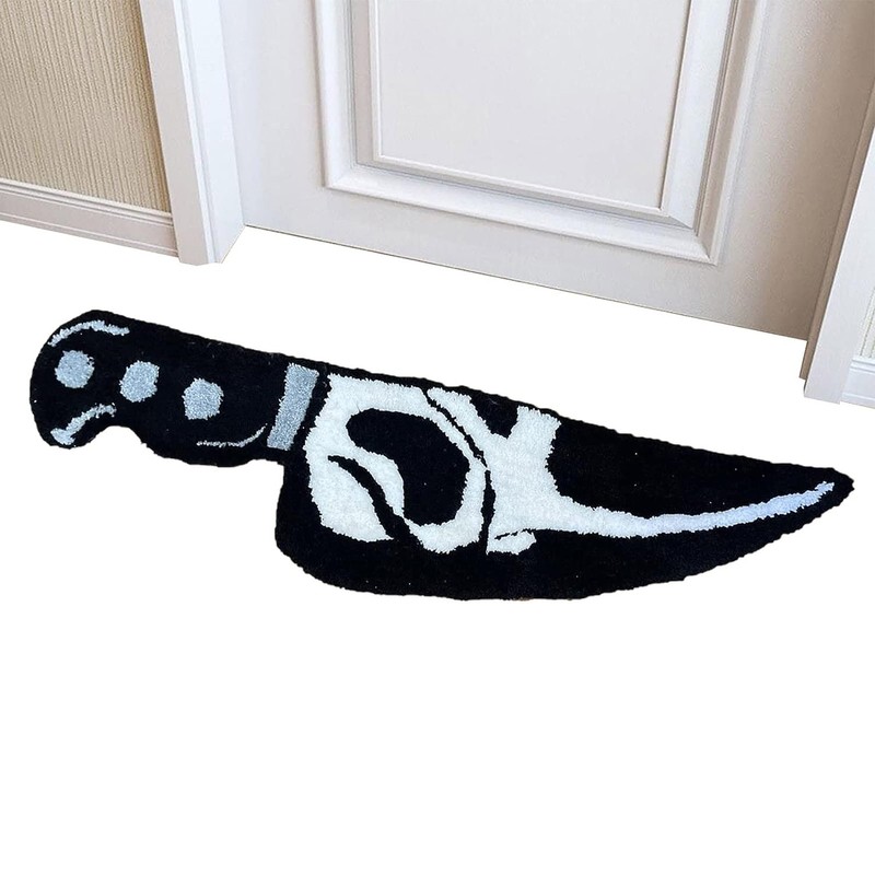 Skull Knife Carpet Horror Scary Scream Bedside Rug Wear Resistant