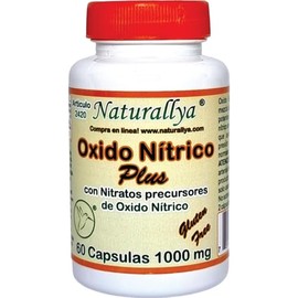 Naturallya  Oxido Ntrico Plus  60 Cpsulas de 1,000mg  L Arginina  N-Acetil Cistena  Apto para ambos sexos  Sin gluten  Sin OMG  Marca Naturallya      