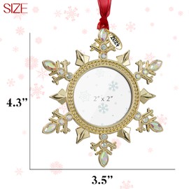 Elbertina Christmas Tree Hanging Ornaments 2 inch Picture Frame Snowflake Photo Pendant Decoration (1 Piece - A (2024))